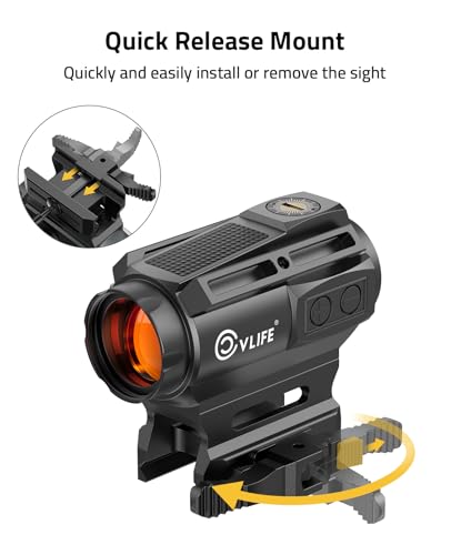 CVLIFE EagleFeather X Solar Multi-Reticle Red Dot Sight for Rifle,1x20mm 2MOA Dot 40MOA Circle Motion Awake Solar Optics with Quick Detach Mount...