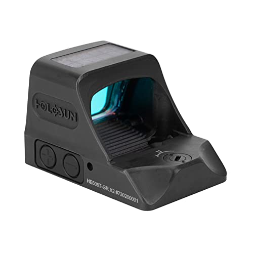 HOLOSUN HE508T X2 Multi-Reticle 2 MOA Dot & 32 MOA Circle Open Reflex Pistol Sight - Solar Failsafe Shake-Awake Durable Titanium Handgun Sight with...